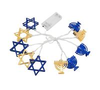 Cadena de luces de Janucá Menorah de 10 pies, 20 LED, luces LED Hanukkah, cadena de luces decorativas Hanukkah para decoración de fiestas judías de Hanukkah