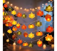 Cadena de Luces de Otoño,Luces de Decoración de Otoño 3m,Bellotas Cadena de Luces Otoñales,Guirnalda de Luces para Interior,Bellota,Calabaza,Hojas de Otoño,para Acción de Gracias,Navidad,Boda