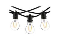 Cadena De Luces Exterior Goma Negra IP65 E27 L:600 Cm Luz Exterior Luz De Fiesta