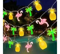 Cadena de Luces Hawaiana, 3 Metros 20 LED Guirnalda Luces Tropicales, Fairy Lights Verano con Flamingo Palmera Piña, Guirnalda Luces Interior Exterior para Verano Playa Hawaianas Fiesta Decoraciones