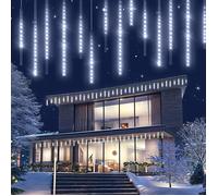 Cadena de luces LED blanca efecto lluvia meteoritos navidad