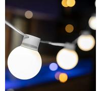 Cadena De Luces LED Blanco IP44 3000K 5m Largo Enchufe Exterior Terraza Jardín