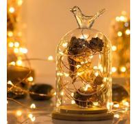 Cadena de luces LED con batería, 4 m, 40 ledes, mini alambre, con batería, blanco cálido, decoración navideña para exterior, interior, habitación, jardín, balcón, ventana, boda, Navidad, fiesta