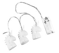 Cadena de luces LED con diseño de unicornio, blanco cálido, 10 bombillas LED, longitud total de cable de aprox. 170 cm, habitación de princesa, agradable luz blanca cálida