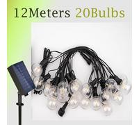 Cadena de luces LED de 12 metros y 20 bombillas, 21 metros, G40, para jardín exterior.