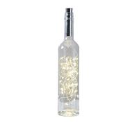 Cadena de luces LED de alambre, cadena de luces para botellas, 40 LED de color blanco cálido, funciona con pilas y temporizador, 2 m plateada, ideal para decoración de botellas