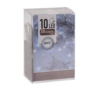 Cadena de luces LED de color blanco frío con temporizador, 1 m de longitud con 10 ledes, iluminación navideña para interior, Navidad, Adviento, invierno, mesa, ventana, decoración, funciona con pilas