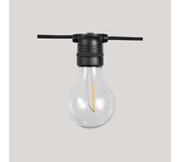 Cadena De Luces LED E27 2700 K Negra IP44 Moderna Para Jardín