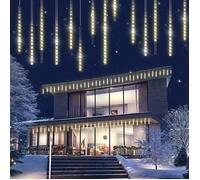 Monzana® Luces de Navidad Lluvia Meteoros 50cm 10 Tubos 480 LED Blanco Cálido Exterior Decoración Jardín Resistentes al Agua