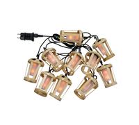 Cadena De Luces LED Enchufe IP44 2000K Blanco Cálido Bambú Pantallas 5m Largo