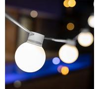 Cadena De Luces LED Solar IP44 Blanca De 5m 3000K Para Terraza Y Jardín