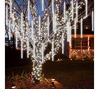 Cadena de luces Lluvia de meteoritos para interiores Luz de lluvia 30 cm 10 tubos 240 tubos LED Decorativos a prueba de agua Luces de nevadas que caen Nieve que cae para la decoración del árbol d