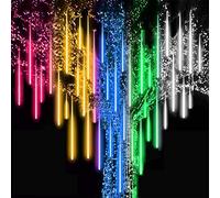 Cadena de luces Lluvia de meteoritos para interiores Luz de lluvia 50 cm 10 tubos 480 LED Decorativo Impermeable Carámbano Caída de nieve Luces Carámbano Gota de lluvia para decoración del hogar