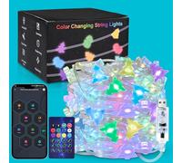 Cadena de luces multicolor, Guirnalda Luces Exterior 10M 66 LED con Control de Aplicación, Luces de Hadas LED, Luces Navidad Interior y Exterior para Fiesta Jardín Casas Boda Decoración (B)