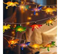 Cadena de luces para habitación infantil, diseño de dinosaurios de Vegena, 10 luces LED, funciona con pilas, luz nocturna de dinosaurios, juego de luces, habitación de bebé, decoración de fiesta
