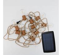 Cadena De Luces Solar Exterior E27 LED 2700K Yute IP44 5m De Largo