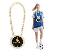 Cadena de Medalla Cabra, 15 cm Collar con Colgante Grande de Oro Premio al Mejor Jugador Todos los Tiempos Cadena Campeón MVP para Fútbol Baloncesto Deportes Premios para Atletas Regalos