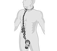 Cadena de metal, anillo doble de una pieza, anillo para el pene, anillo para el pene, retraso de larga duración, control del deseo, resistencia al ejercicio, sirviente de la reina còck-m50mm