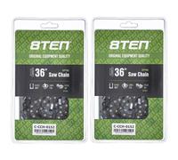 Cadena de motosierra 8TEN de 36 pulgadas, 0,063 3/8, 115DL, para Poulan Husqvarna 372, 385, 390, 395, 575, 576 XP (paquete de 2)