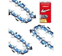 Cadena de motosierra de 16 pulgadas, paquete de 3, calibre de 50 pulgadas, paso de perfil bajo de 3/8 pulgadas, cadena de sierra de poste de 57 eslabones de transmisión, compatible con Echo,