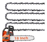 Cadena de motosierra de 18 pulgadas, paso LP de 3/8 pulgadas, calibre de 0.50 pulgadas, 62 eslabones de transmisión para Poulan, Kobalt, Echo, Ego, Greenworks y más, S62 (3 paquetes) (91YNP-6)