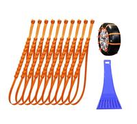 Cadena de Nieve para Coche 10 piezas Cadenas Antideslizantes para Neumáticos de Nieve para Automóviles/Camiones/Suv, Se Pueden Usar en Caminos con NieveBarro (naranja)