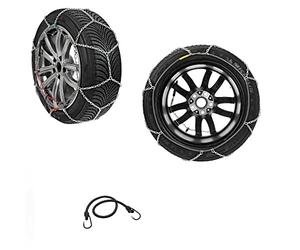 Cadena DE Nieve para Coches con Goma 215/50 18" CERCHIO 18" Pareja DE Cadenas DE Malla DE 7MM APROBADAS para Ruedas DE Coche DE Carretera Cable DE Acero Inoxidable para Hielo