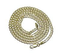 Cadena de Oro Amarillo de 18k Maciza para Hombre Tipo barbada Plana de 3mm de Ancha y 60cm de Larga. Cierre mosquetón Peso; 10.30 gr de Oro de 1ª Ley