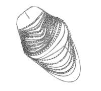 Cadena de pecho multicapa, accesorios para el cuerpo, cadena de cuerpo de fiesta, textura de metal, ajustable, joyería gótica adecuada para fiestas o discotecas