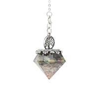 Cadena de péndulo colgante de piedra de árbol de la vida de pirámide de orgón de piedra de cristal Natural para joyería de energía,turmalina
