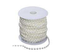 Cadena de perlas artificiales ABS de 25 metros para hacer joyas, novias, vestidos, ramos de decoración, cadena de imitación
