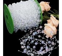 Cadena de perlas coloridas de 5 m AB, guirnaldas de cuentas de cadena. Cadena de perlas de plástico para decoración de ramos de novia de boda