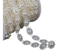 Cadena de perlas de imitación para manualidades, perlas artificiales para boda, fiesta, vestido de novia, decoración decorativa