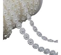 Cadena de perlas de imitación para manualidades, perlas artificiales para boda, fiesta, vestido de novia, decoración decorativa