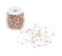 CADENA DE PERLAS Oro rosa ABS Guirnalda de hilo de perlas de imitación Decoración de boda Artesanía de bricolaje Hilo de cuentas 30M para centros de mesa de fiesta Decoración del
