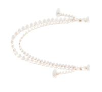 Cadena de pezón con borlas de perlas de imitación de doble capa, joyería corporal para mujer