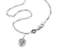 Cadena de pie ZEEme Basic 925 plata de ley corazón circonita 25 cm de largo Z...