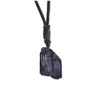 Cadena de piedra de turmalina negra colgante de piedra curativa de Navidad negro negro cinta de algodón negro colgante de piedra cristal cultivado natural para ser utilizado como regalo de ropa para