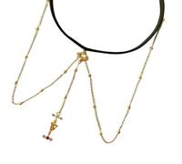 Cadena de pierna con inicial de diamante, joyería para el cuerpo, cadena elástica sexy de circonita, mariposa con letra inicial, cadena de muslo, regalo de joyería para mujeres, Large, Alumide, No es
