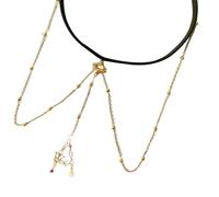 Cadena de pierna con inicial de diamante, joyería para el cuerpo, cadena elástica sexy de circonita, mariposa con letra inicial, cadena de muslo, regalo de joyería para mujeres, Large, Alumide, No es