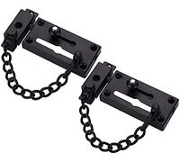 Cadena de puerta Cadena antirrobo de acero inoxidable de metal Cadena de puerta Hebilla de puerta Hebilla antirrobo Cadena Perno de puerta Cadena antirrobo(Nero,2pcs)