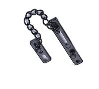 Cadena de puerta de acero inoxidable, cadena de puerta robo, cerradura de puerta de seguridad, cerradura de puerta de hotel con hebilla de tornillo, bisagras de perno de puerta (negro)