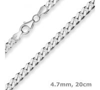 Cadena De Pulsera Panzer De 4,7 Mm De Joyería De 925 Plata Rodelizada 20 Cm