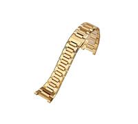 Cadena de reloj de acero de precisión sólida apta for Ferragamo F80 Series, correa de Metal de acero inoxidable for hombre, correa de interfaz cóncava resistente al agua(Gold)