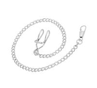 Cadena de reloj de bolsillo, 1 llavero de metal clásico chapado en plata, accesorios para reloj de bolsillo, 35 cm, Plateado, Classic
