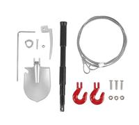 Cadena de remolque ZenithAur RC que incluye un gancho de remolque RC y una cuerda de acero RC con un juego de pala RC de metal, un kit completo de piezas de accesorios RC Crawler (Negra)