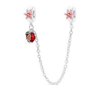 Cadena de seguridad con clip para pulsera Pandora, plata de ley, día de San Valentín, Halloween, Navidad, dije de amor, cruz, flor, cadena de seguridad para mujer, 4.5MM, Cristal, Cristal
