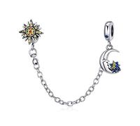 Cadena de seguridad de plata 925 con abalorios para pulsera de mujer Pandora, cadena de joyería de tipo cola de ratón para pulsera estilo europeo, Zirconia cúbica, cuentas.
