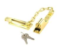 Cadena de seguridad para puerta, cadena de seguridad de latón pulido con cerradura de puerta, antirrobo, pestillo de seguridad para puerta delantera, perfecto para puertas de madera y uPVC, paquete de