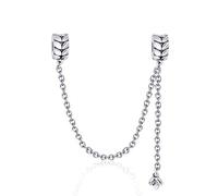 Cadena de seguridad, plata de ley 925, para pulsera de charms Pandora